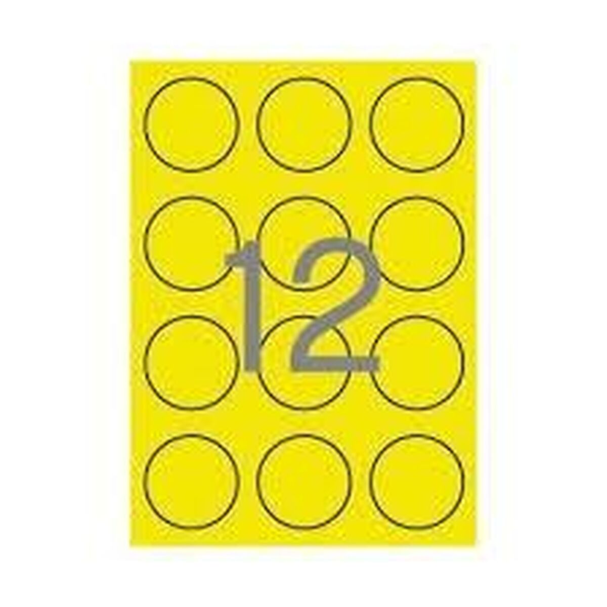Etiquetas para Impresora Apli Circular Amarillo Redondo ø 60 mm